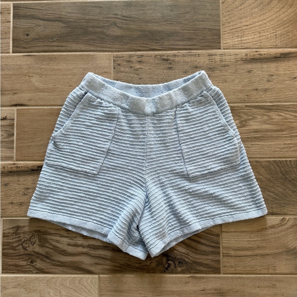 FP Beach Carter Sweater Knit Shorts Light Blue size Large